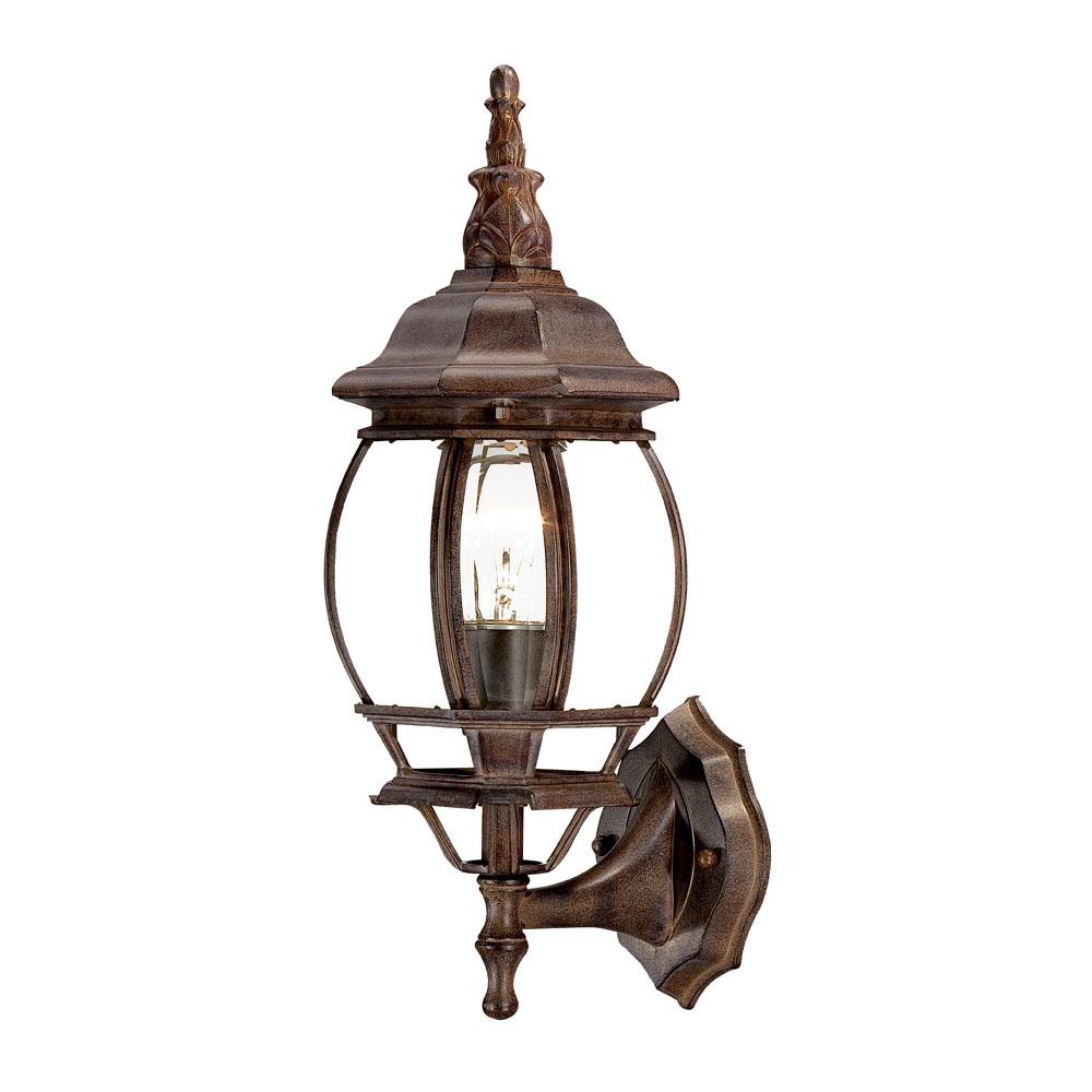 Chateau Collection Wall-Mount 1-Light Outdoor Burled Walnut Light Fixture