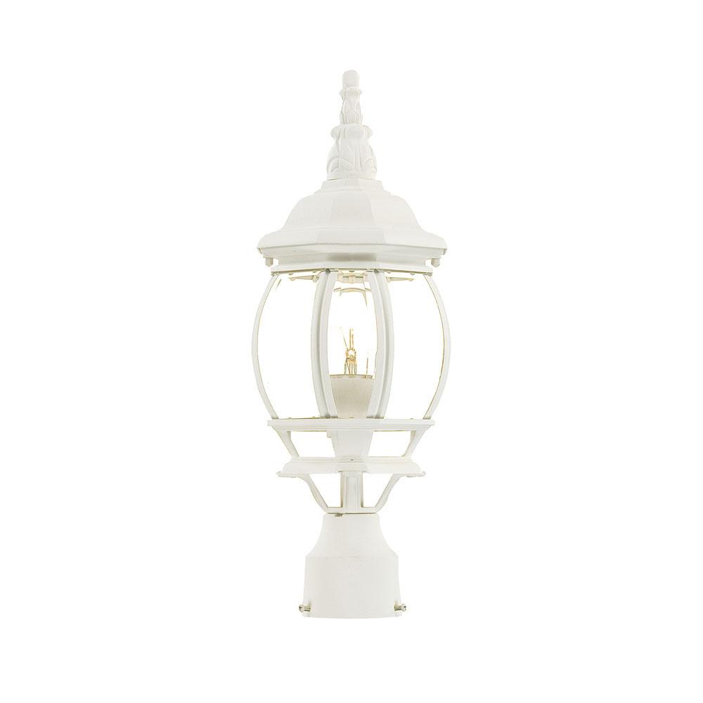 Chateau Collection Post-Mount 1-Light Outdoor Textured White Light Fixture