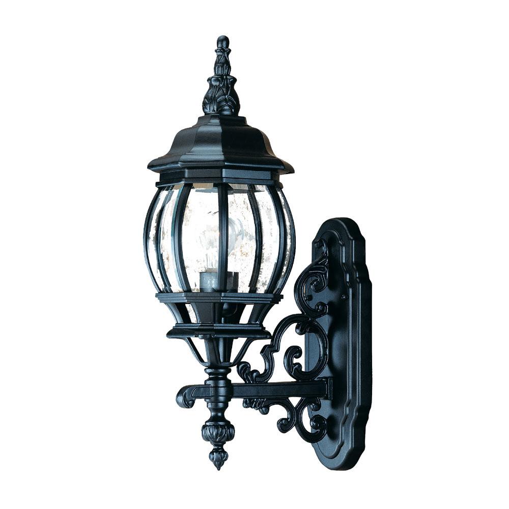 Chateau Collection Wall-Mount 1-Light Outdoor Matte Black Light Fixture
