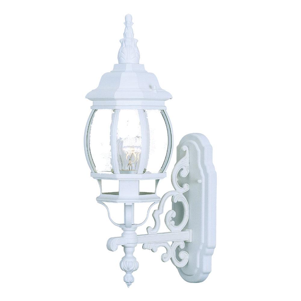 Chateau Collection Wall-Mount 1-Light Outdoor Textured White Light Fixture