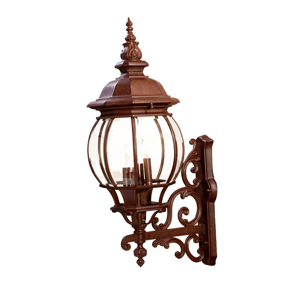 Chateau Collection Wall-Mount 4-Light Outdoor Burled Walnut Light Fixture