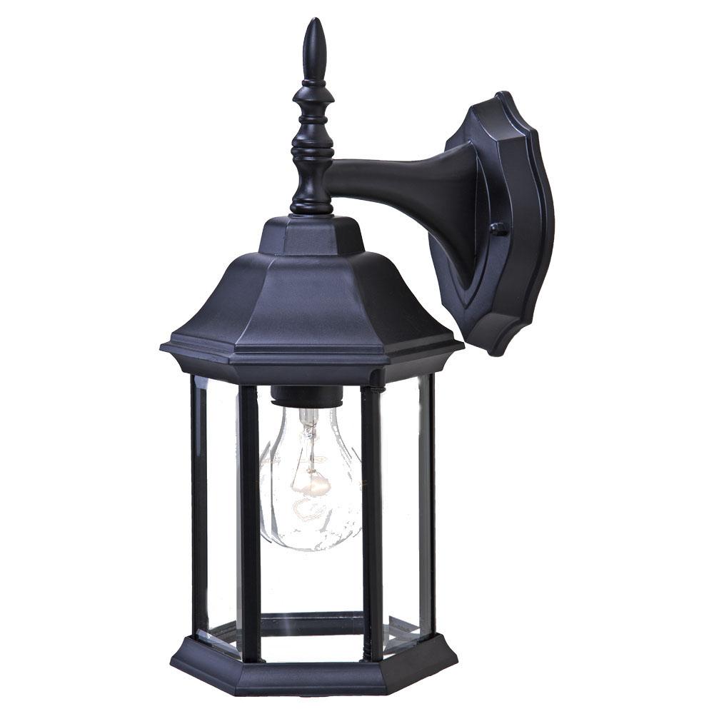 Craftsman 2 Collection Wall-Mount 1-Light Outdoor Matte Black Light Fixture