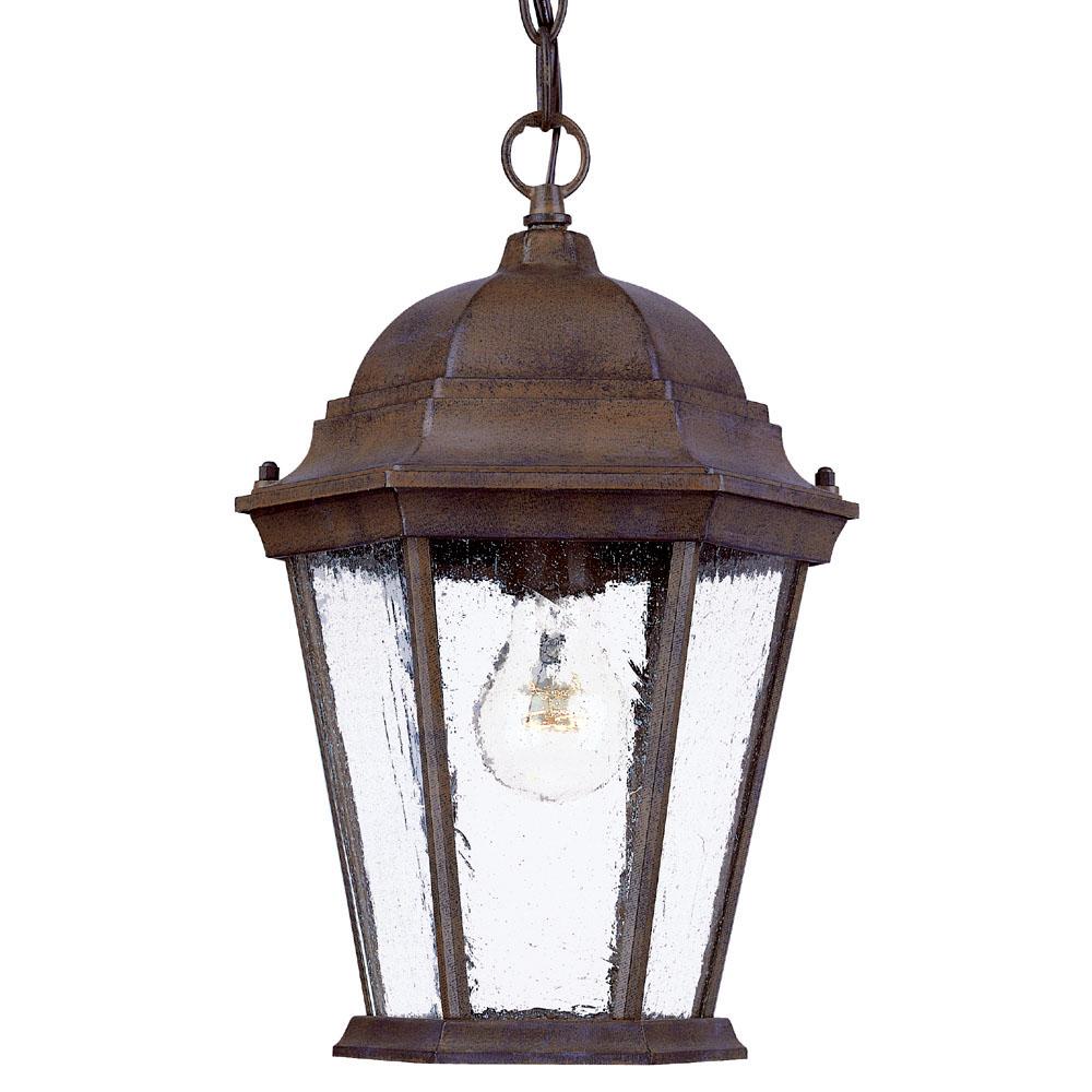 Richmond Collection Hanging Lantern 1-Light Outdoor Burled Walnut Light Fixture