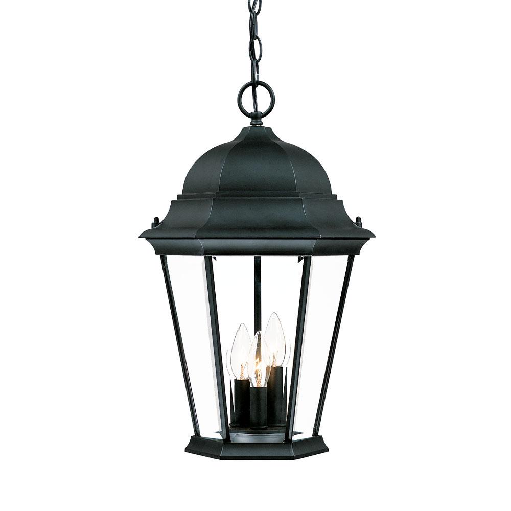 Richmond Collection Hanging Lantern 3-Light Outdoor Matte Black Light Fixture
