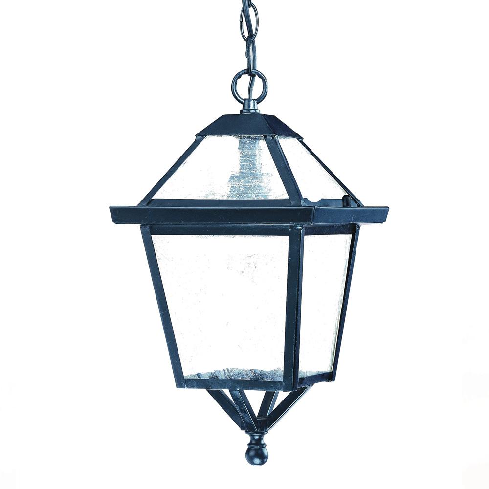 Bay Street Collection Hanging Lantern 1-Light Outdoor Matte Black Light Fixture