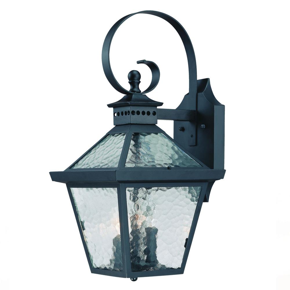 Bay Street Collection Wall-Mount 3-Light Outdoor Matte Black Light Fixture