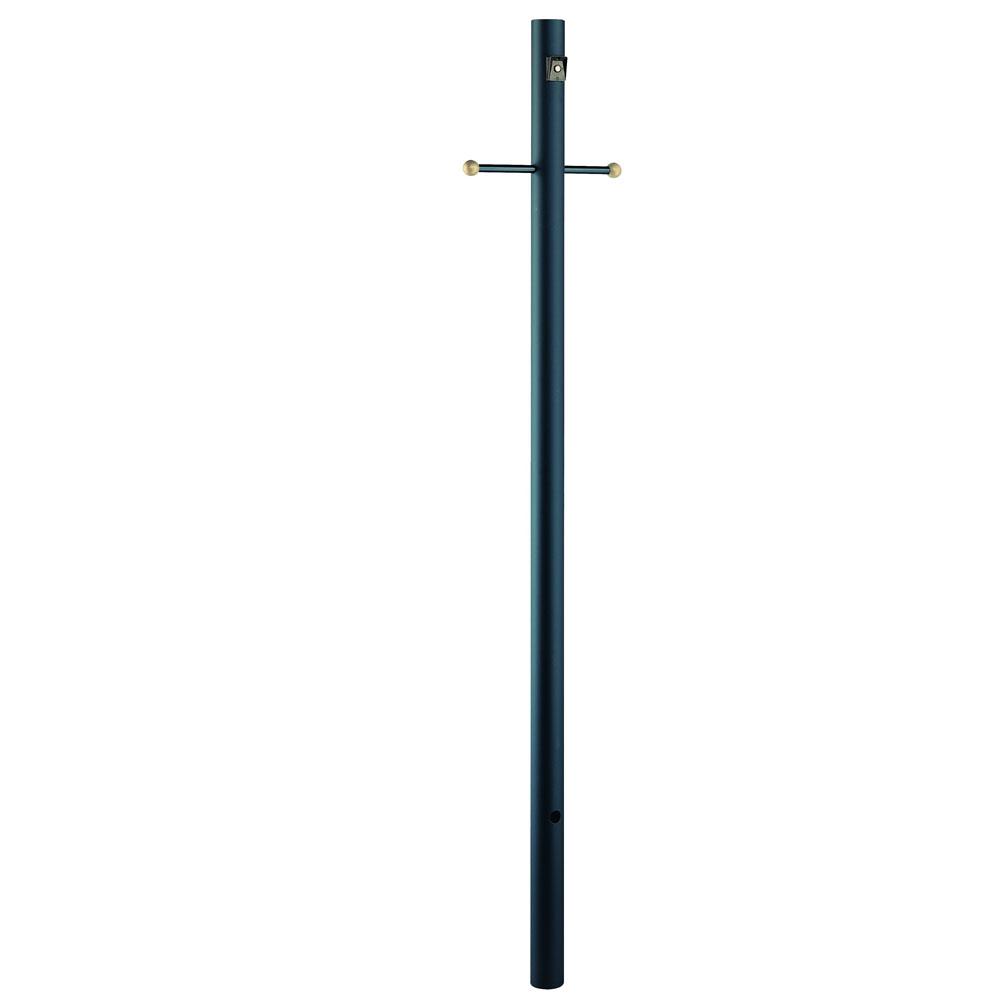 Direct-Burial Lamp Posts Collection 7 ft. Matte Black Smooth with Crossarm and Photocell Lamp Post