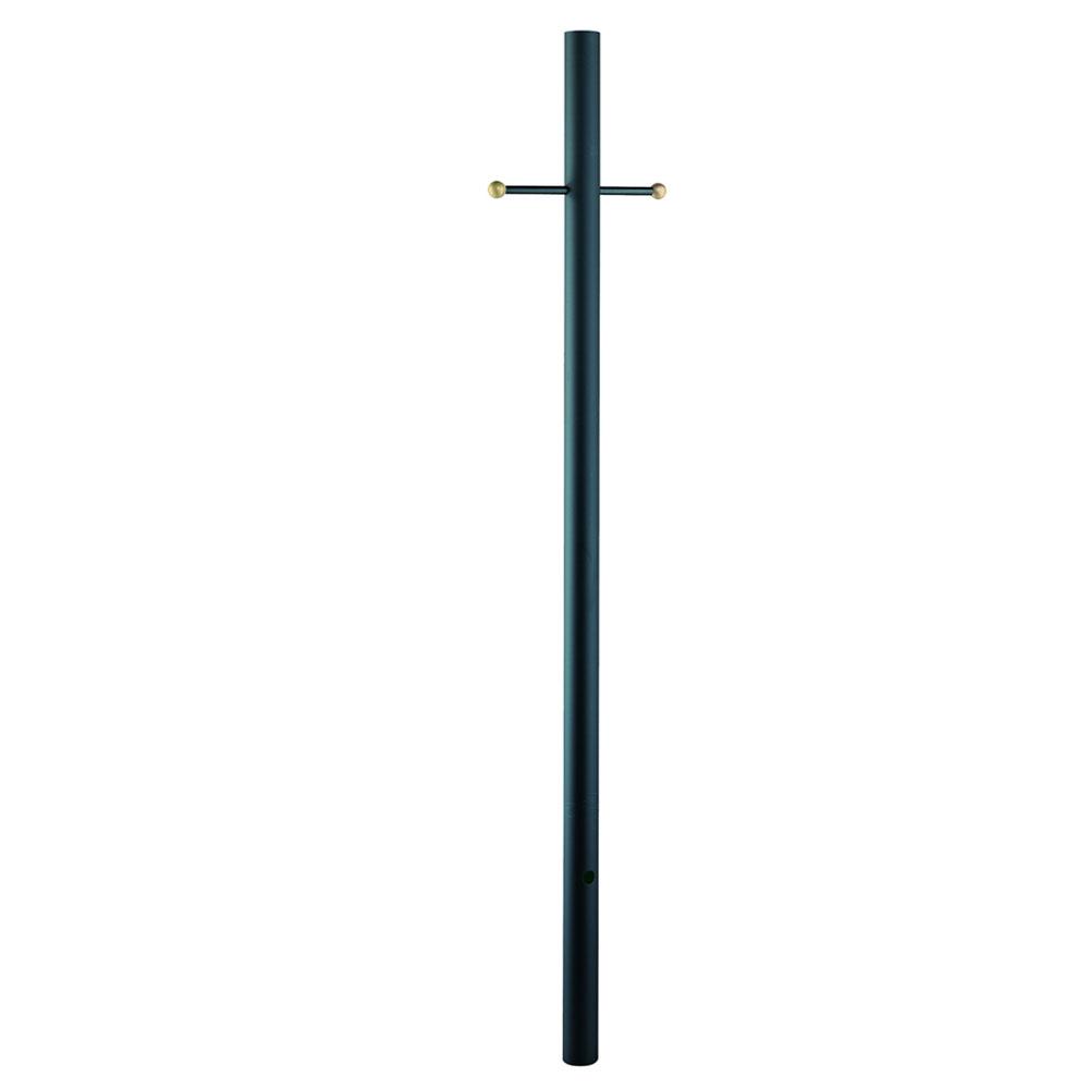Direct-Burial Lamp Posts Collection 7 ft. Matte Black Smooth with Crossarm Lamp Post