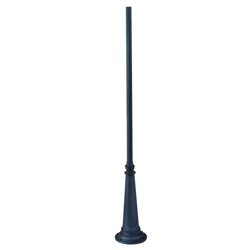 Surface Mount Posts Collection 10 ft. Fluted Outdoor Matte Black Light Post