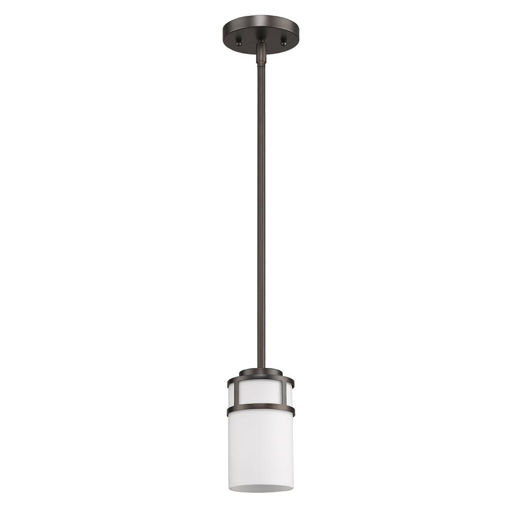 Alexis Indoor 1-Light Pendant W/Glass Shade In Oil Rubbed Bronze