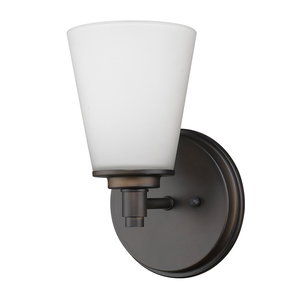 Conti Indoor 1-Light Sconce W/Glass Shade In Oil Rubbed Bronze