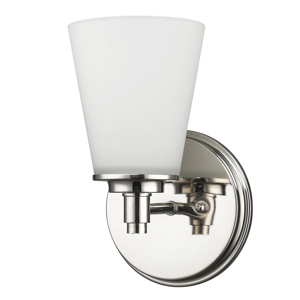 Conti Indoor 1-Light Sconce W/Glass Shade In Polished Nickel