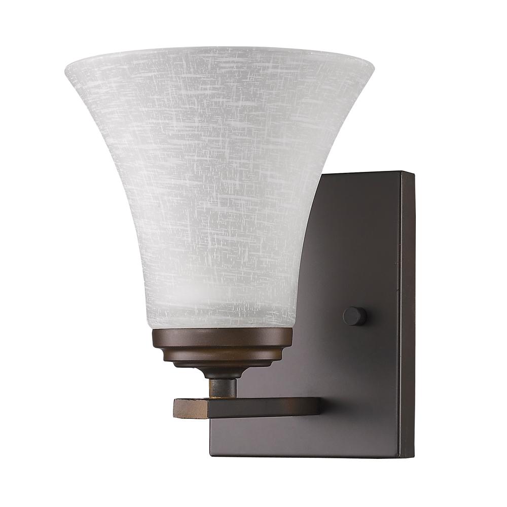 Union Indoor 1-Light Sconce W/Glass Shade In Oil Rubbed Bronze