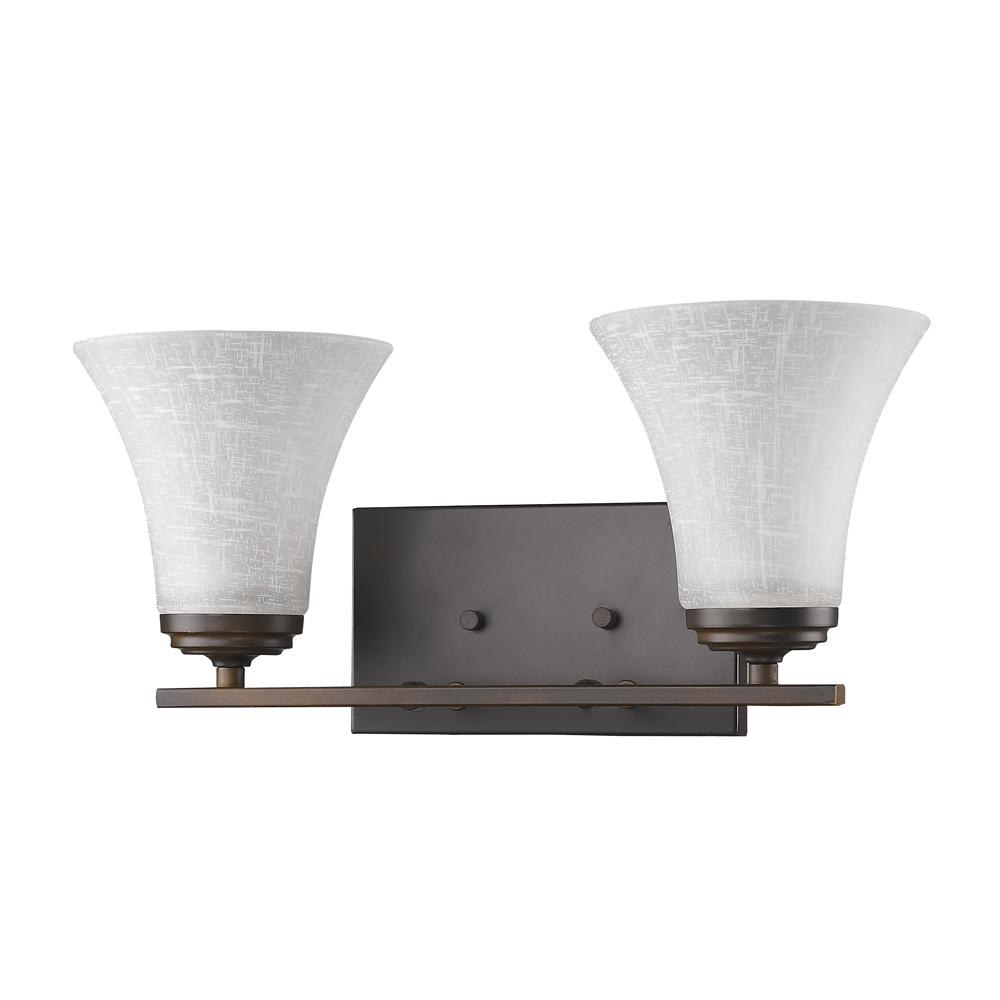 Union Indoor 2-Light Bath W/Glass Shades In Oil Rubbed Bronze