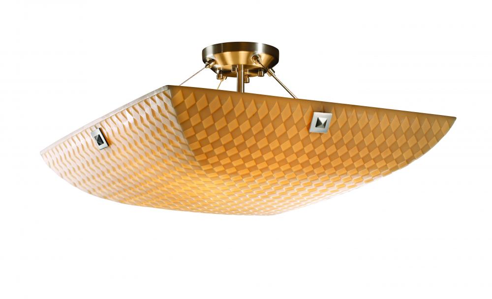 24" Semi-Flush Bowl w/ CONCENTRIC SQUARES FINIALS