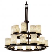 Justice Design Group ALR-8767-10-DBRZ - Dakota 21-Light 2-Tier Ring Chandelier