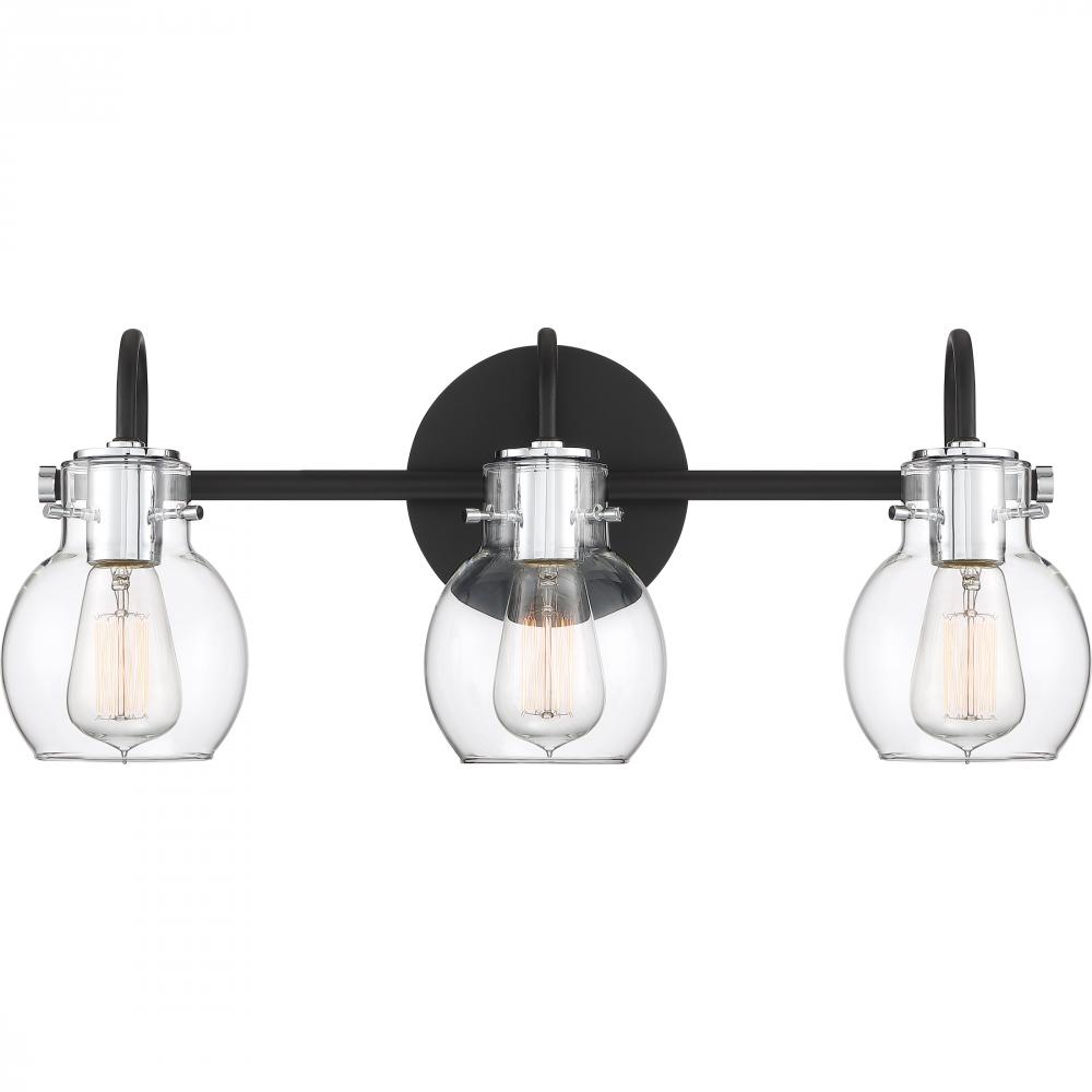 Andrews 3-Light Earth Black Vanity Light