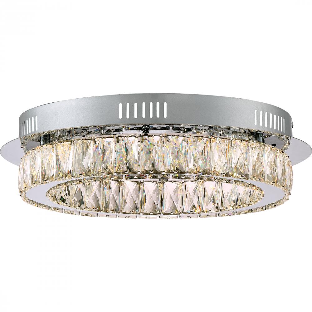 Embrace Integrated LED Polished Chrome Flush Mount Light