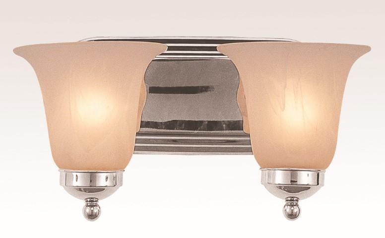 Rusty Collection 2-Light, Glass Bell Shades Vanity Wall Light