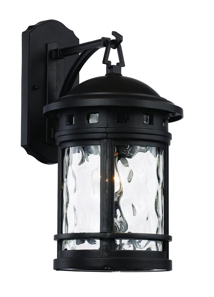 Boardwalk Collection 1-Light, Hook Hanging Wall Lantern with Water Glass
