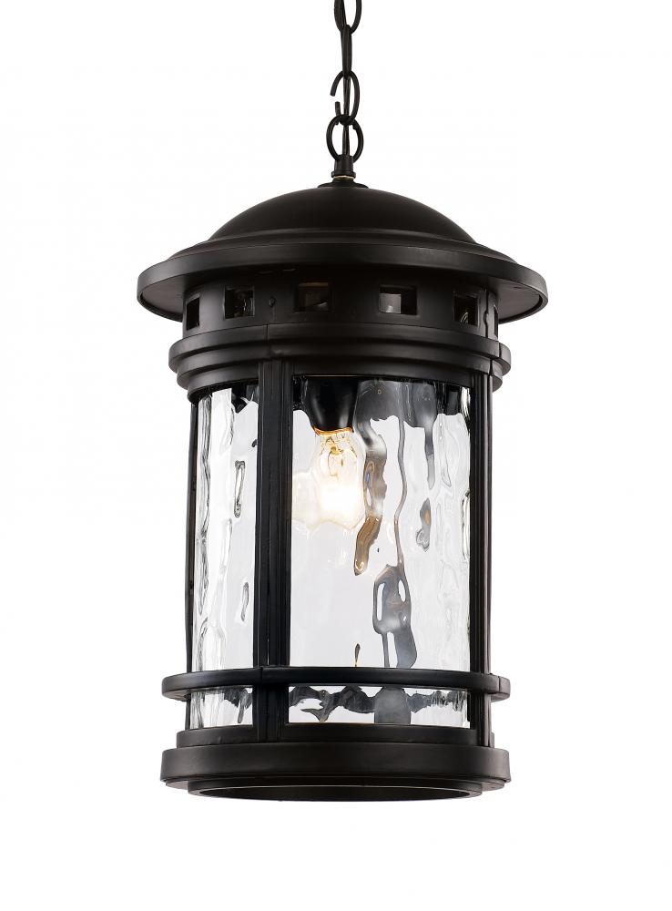 Boardwalk Collection 1-Light, Outdoor Hanging Lantern Pendant with Water Glass
