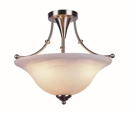 Perkins 3-Light Armed Semi Flush Indoor Ceiling Light with Glass Bowl Shade