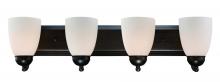 Trans Globe 3504-1 ROB - Clayton Reversible Mount, 4-Light Armed Vanity Wall Light, with Glass Bell Shades
