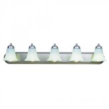 Trans Globe 3505 BN - Rusty Collection 5-Light, Glass Bell Shades Vanity Wall Light