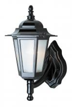 Trans Globe 4055 BK - Alexander Outdoor 1-Light Frosted Glass and Metal Lantern with Scalloped Edge Wall Mount Plate