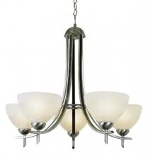 Trans Globe 8175 BN - Vitalian Collection Metal and Glass Bell Shades Chandelier With Chain