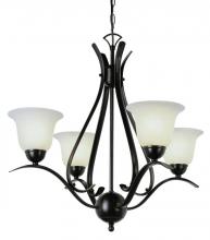 Trans Globe 9280 ROB - Aspen Collection 1-Tier Chandelier with Glass Bell Shades and Metal Branch Arms