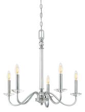 Westinghouse 6334200 - 5 Light Chandelier Chrome Finish Clear Glass Accents