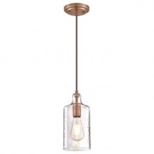 Westinghouse 6371500 - Mini Pendant Washed Copper Finish Clear Textured Glass