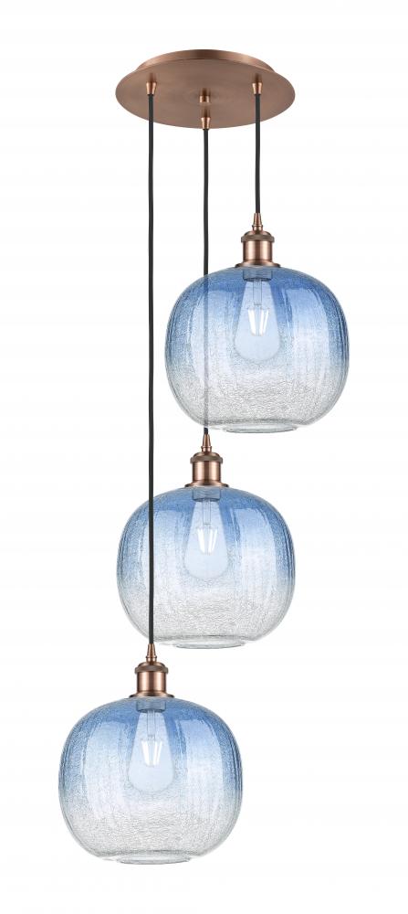 Brookhaven Sphere - 3 Light - 17 inch - Antique Copper - Cord Hung - Multi Pendant