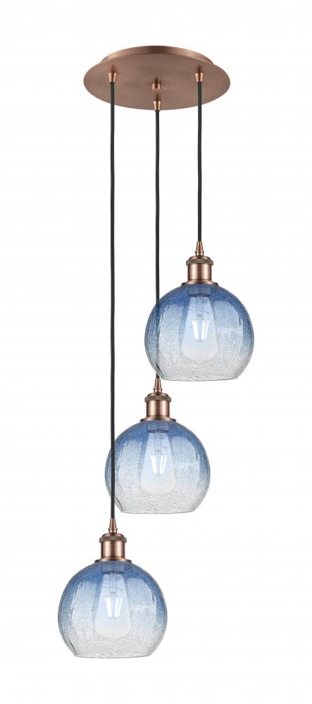 Brookhaven Globe - 3 Light - 14 inch - Antique Copper - Cord Hung - Multi Pendant