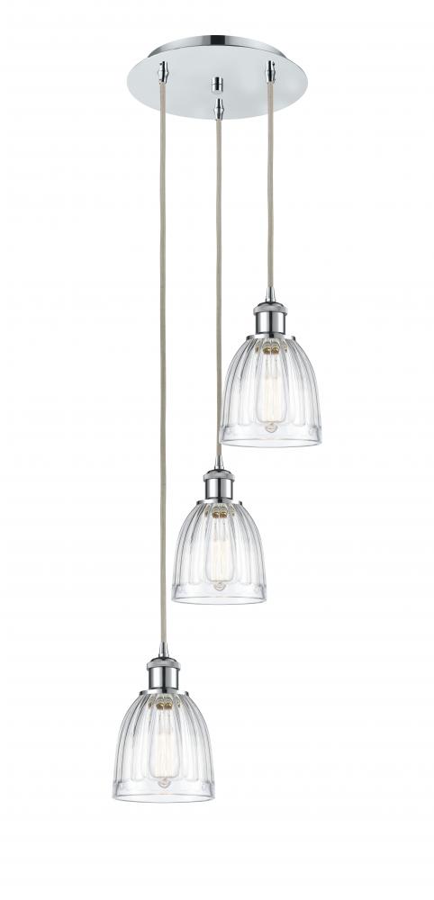 Brookfield - 3 Light - 12 inch - Polished Chrome - Cord Hung - Multi Pendant
