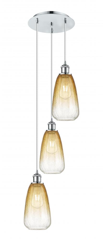 Brookhaven Almond - 3 Light - 13 inch - Polished Chrome - Cord Hung - Multi Pendant
