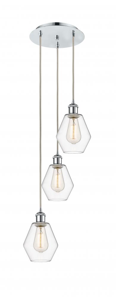 Cindyrella - 3 Light - 13 inch - Polished Chrome - Cord Hung - Multi Pendant