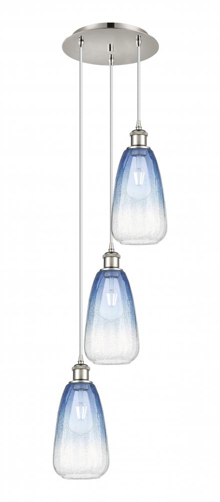 Brookhaven Almond - 3 Light - 13 inch - Polished Nickel - Cord Hung - Multi Pendant