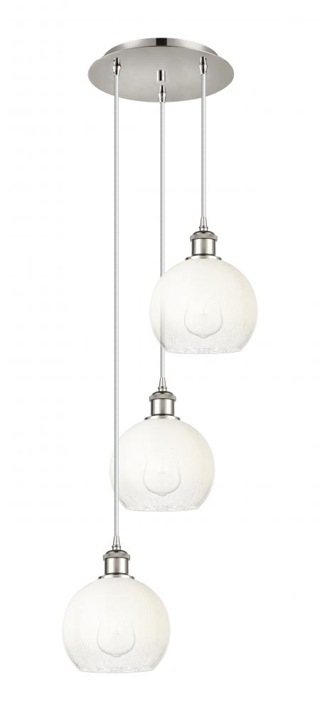Brookhaven Globe - 3 Light - 14 inch - Polished Nickel - Cord Hung - Multi Pendant