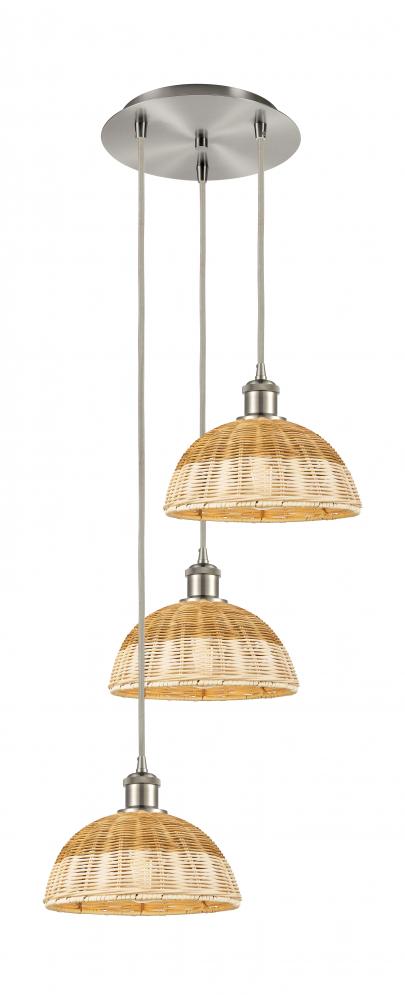 Bristol Natural II - 3 Light - 16 inch - Brushed Satin Nickel - Cord Hung - Multi Pendant