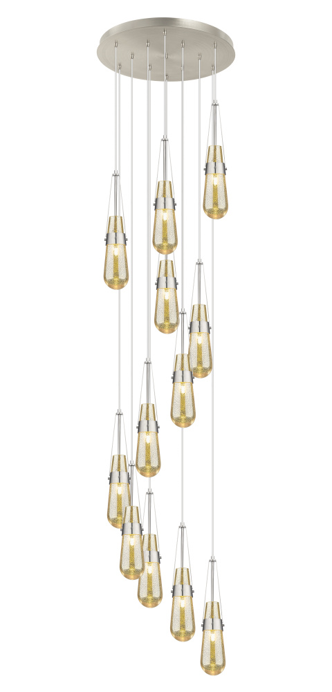 Milan - 12 Light - 24 inch - Brushed Satin Nickel - Multi Pendant