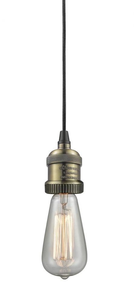 Bare Bulb - 1 Light - 2 inch - Black Antique Brass - Cord hung - Cord Set