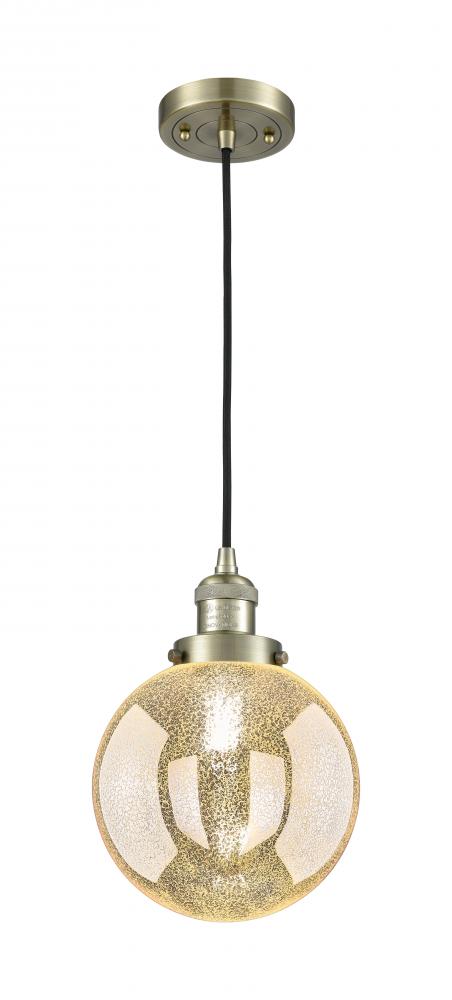 Beacon - 1 Light - 8 inch - Antique Brass - Cord hung - Mini Pendant