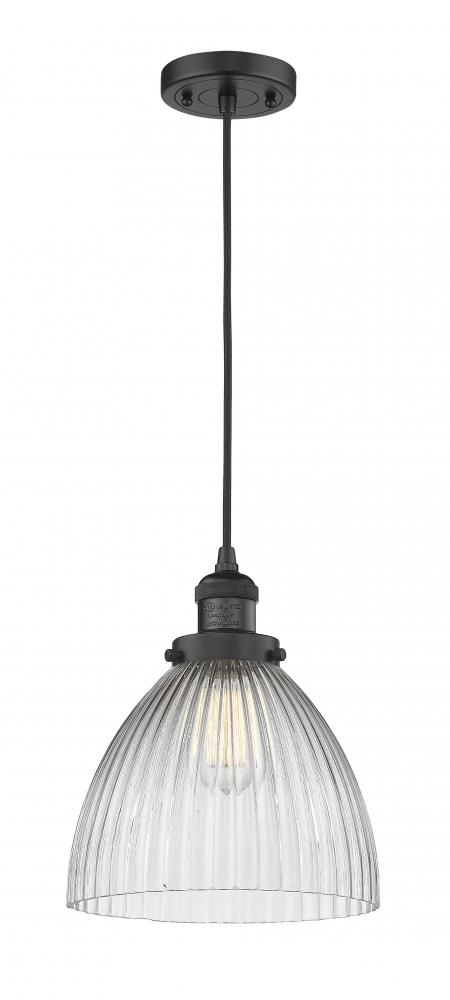 Seneca Falls - 1 Light - 10 inch - Matte Black - Cord hung - Mini Pendant