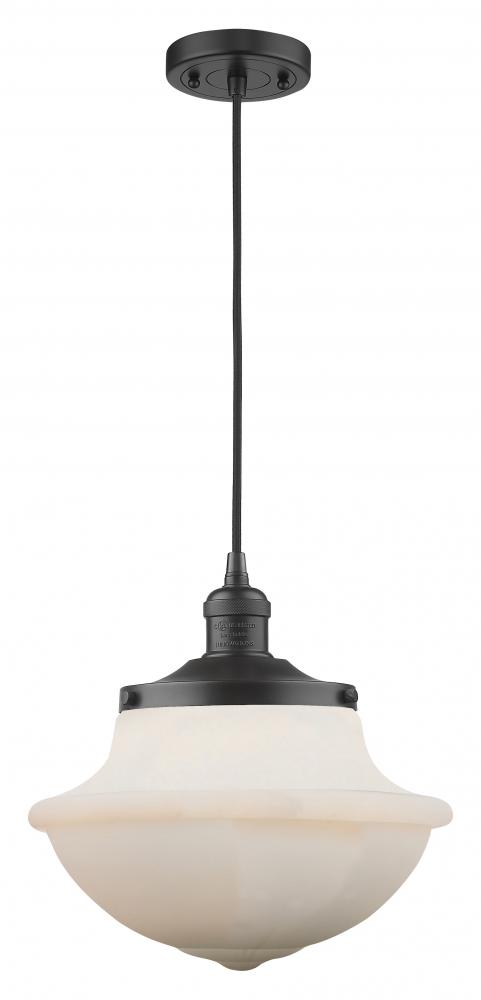 Oxford - 1 Light - 12 inch - Matte Black - Cord hung - Mini Pendant
