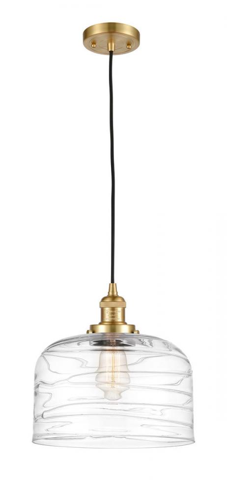 Bell - 1 Light - 12 inch - Satin Gold - Cord hung - Mini Pendant