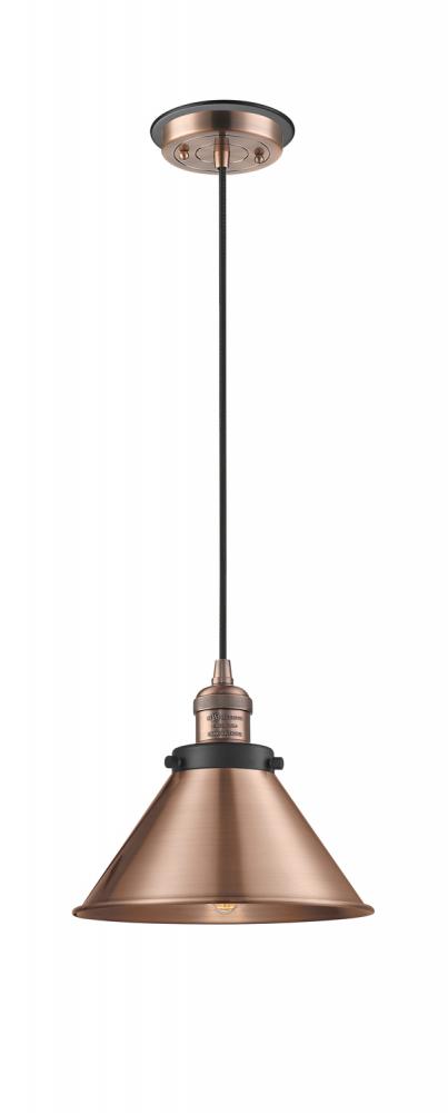 Briarcliff - 1 Light - 10 inch - Antique Copper - Cord hung - Mini Pendant