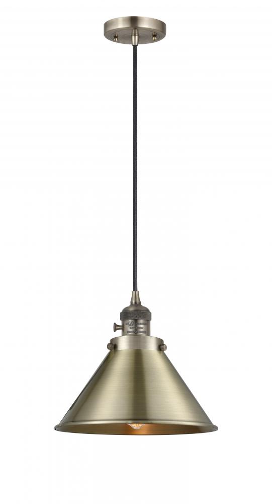 Briarcliff - 1 Light - 10 inch - Antique Brass - Cord hung - Mini Pendant