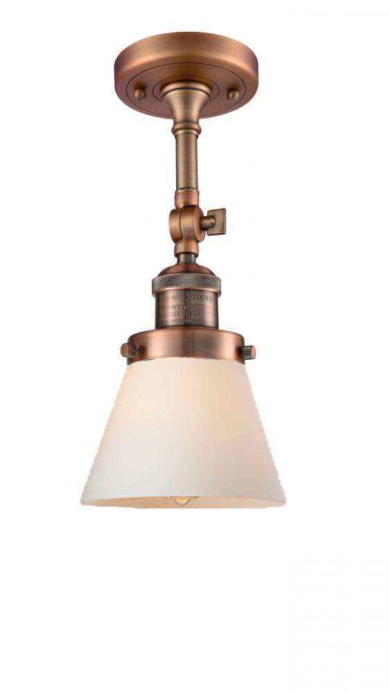 Cone - 1 Light - 6 inch - Antique Copper - Adjustable Semi-Flush Mount